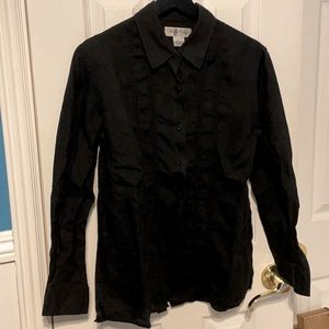 Brooks Brothers Black Irish Linen Button Down